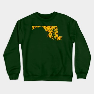 Maryland: Black-Eyed Susans (Green) Crewneck Sweatshirt